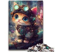 Jigsaws Puzzles 1000 Pieces for Adults Gifts Cute Cat Stress Reliever Staycation Kill Time Wishlist with Santa Claus 50x75cm