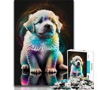Jigsaws Puzzles 1000 Pieces for Adults Gifts Cute Colorful Puppy 1000 Pieces for Teenagers,Fun Games Every Piece Is Unique - Challenging Family Fun Game 38x26cm