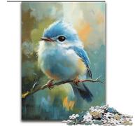 Jigsaws Puzzles 1000 Pieces for Adults Gifts Cute Little Blue Bird, Games Toys Gift Unique Birthday And Gifts for And Age 14 Years Up (size 50x75cm)