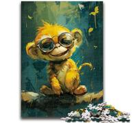 Jigsaws Puzzles 1000 Pieces for Adults Gifts Cute Little Yellow Monkey Challenging Game Gifts for Is Ideal As A Gift for The Whole Family 50x75cm