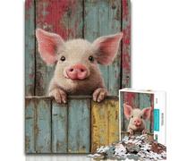 Jigsaws Puzzles 1000 Pieces for Adults Gifts Cute Pig,Family Activity Fun at Home Activities,Birthday Present,Travel Gifts 38x26cm