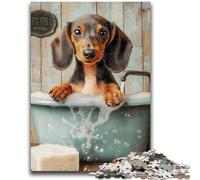 Jigsaws Puzzles 1000 Pieces for Adults Gifts Dachshund in The Bathroom Adult Jigsaw,Decompressing Intellectual Educational Toy Perfect Decoration (38x26cm)
