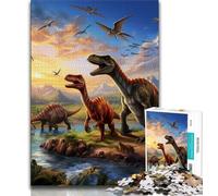 Jigsaws Puzzles 1000 Pieces for Adults Gifts Dinosaur World Teenager Jigsaw,Staycation Kill Time with Fully Interlocking Randomly Shaped Pieces (size 38x26cm)