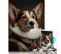 Jigsaws Puzzles 1000 Pieces for Adults Gifts Dog in Military Uniform 1000 Pieces for Teenagers,Fun Games Every Piece Is Unique - Challenging Family Fun Game 38x26cm