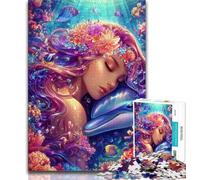Jigsaws Puzzles 1000 Pieces for Adults Gifts Dolphin And Girl Puzzles,Educational Games Home Decoration Suitable for Desktop Decoration (size 75x50cm)