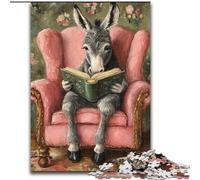 Jigsaws Puzzles 1000 Pieces for Adults Gifts Donkey Reading, for 14+ Challenging Game As A Gift for The Whole Family And Friends (size 50x75cm)