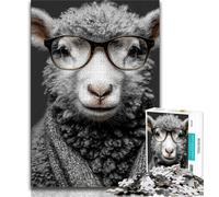 Jigsaws Puzzles 1000 Pieces for Adults Gifts Donkey with Glasses,Stress Reliever Difficult Challenge Every Piece Is Unique - Challenging Family Fun Game 38x26cm
