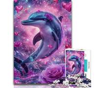 Jigsaws Puzzles 1000 Pieces for Adults Gifts Dream Dolphin Adult Jigsaw,Learning Educational Toys Family Games Unique Birthday And Gifts (size 38x26cm)