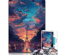 Jigsaws Puzzles 1000 Pieces for Adults Gifts Eiffel Tower in Paris 1000 Pieces for Teenagers,with Matching Poster And Trivia Sheet for Ages 14+ 38x26cm