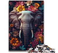 Jigsaws Puzzles 1000 Pieces for Adults Gifts Elephant Flowers for Age 14+ Challenging To Complete But Fun And Humorous Great Gifts And Toys 26x38cm