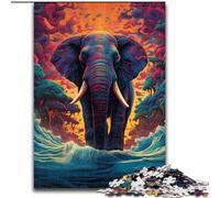 Jigsaws Puzzles 1000 Pieces for Adults Gifts Elephant Walking On Beach, Toys Educational Games Stress Relieving Unique Home Decor And Gifts (Size 50x75cm)