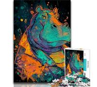 Jigsaws Puzzles 1000 Pieces for Adults Gifts Fantasy Hippo 1000 Piece Jigsaw,Stress Reliever Difficult Challenge Suitable for Desktop Decoration (size 38x26cm)