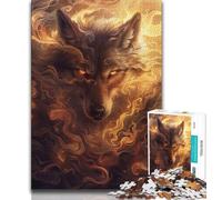 Jigsaws Puzzles 1000 Pieces for Adults Gifts Fantasy Wolf Portrait 1000 Piece Jigsaw,Enhance Love between Couples for Ages 14+ (size 38x26cm)