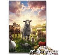 Jigsaws Puzzles 1000 Pieces for Adults Gifts Farm Animal 1000 Piece Puzzle,Stress Reliever Staycation Kill Time Parent-child Interaction (26x38cm)