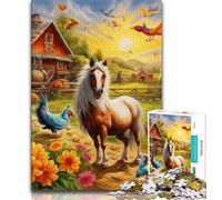 Jigsaws Puzzles 1000 Pieces for Adults Gifts Farm Animal 1000 Pieces for Teenagers,with Matching Poster And Trivia Sheet for Ages 14+ 38x26cm