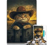 Jigsaws Puzzles 1000 Pieces for Adults Gifts Farm Cat Puzzles for Teenagers,Brain Teaser - Birthday Gift for Men (size 38x26cm)