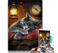 Jigsaws Puzzles 1000 Pieces for Adults Gifts Farm Cat,Stress Reliever Staycation Kill Time Enhance Love between Couples 38x26cm
