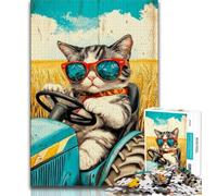 Jigsaws Puzzles 1000 Pieces for Adults Gifts Farm Cat,Stress Reliever Staycation Kill Time with Matching Poster And Trivia Sheet (38x26cm)