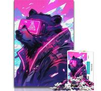 Jigsaws Puzzles 1000 Pieces for Adults Gifts Fashion Brown Bear,Challenging Difficult with Fully Interlocking Randomly Shaped Pieces (38x26cm)