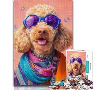 Jigsaws Puzzles 1000 Pieces for Adults Gifts Fashion Poodle Teenager Jigsaw,Staycation Kill Time with Fully Interlocking Randomly Shaped Pieces (size 38x26cm)