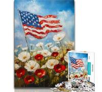 Jigsaws Puzzles 1000 Pieces for Adults Gifts Field of White Red Flowers Puzzles for Teenagers,for Educational Game Challenge Toy Birthday Present, Gifts, Wall Art 26x38cm