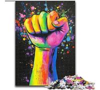 Jigsaws Puzzles 1000 Pieces for Adults Gifts Fist Gesture, Stress Relief with Fully Interlocking Randomly Shaped Pieces for And 14 Years Old (size 50x75cm)