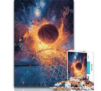 Jigsaws Puzzles 1000 Pieces for Adults Gifts Flame Basketball Adult Jigsaw,Challenging Game Gifts for Is Ideal As A Gift for The Whole Family (size 38x26cm)