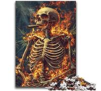 Jigsaws Puzzles 1000 Pieces for Adults Gifts Flame Skull Teenager Puzzles,Perfect for Game Nights, Colorful Toy for Home Gift (38x26cm)