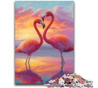 Jigsaws Puzzles 1000 Pieces for Adults Gifts Flamingo Couple 1000 Piece Puzzle,Stress Reliever Staycation Kill Time Parent-child Interaction (26x38cm)