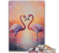 Jigsaws Puzzles 1000 Pieces for Adults Gifts Flamingo Couple Puzzles for Adults,Family Entertainment Toys with Matching Poster And Trivia Sheet (38x26cm)