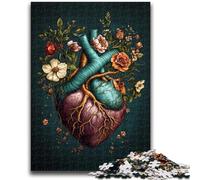 Jigsaws Puzzles 1000 Pieces for Adults Gifts Floral Heart Stress Reliever Staycation Kill Time Wishlist with Santa Claus 38x26cm