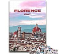Jigsaws Puzzles 1000 Pieces for Adults Gifts Florence City Italy Travel Stress Reliever Staycation Kill Time Wishlist with Santa Claus (size 38x52cm)