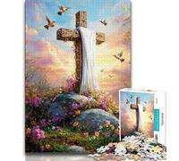 Jigsaws Puzzles 1000 Pieces for Adults Gifts Flower Cross,Help The Brain Exercise Addictive Toys to Cultivate Patience Gift For Birthdays 38x26cm