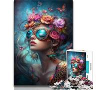 Jigsaws Puzzles 1000 Pieces for Adults Gifts Flower Girl,Challenging Difficult with Fully Interlocking Randomly Shaped Pieces (75x50cm)