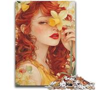 Jigsaws Puzzles 1000 Pieces for Adults Gifts Flower Girl Puzzles for Adults,Stress Reliever Staycation Kill Time Enhance Love between Couples (75x50cm)