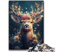 Jigsaws Puzzles 1000 Pieces for Adults Gifts Flowers And Deer Teenager Puzzles,Perfect for Game Nights, Colorful Toy for Home Gift (50x75cm)