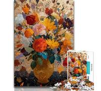 Jigsaws Puzzles 1000 Pieces for Adults Gifts Flowers in A Vase Painting,Family Game Stress Reliever Difficult Challenge Suitable for Couples 75x50cm