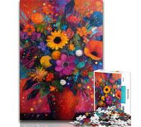 Jigsaws Puzzles 1000 Pieces for Adults Gifts Flowers in A Vase Painting,Vibrant And Unique Design Relaxing & Challenging Puzzle Experience (75x50cm)