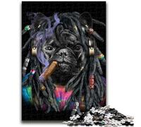Jigsaws Puzzles 1000 Pieces for Adults Gifts French Bulldog Dreadlocks Challenging Game And Family Play Educational Game for Birthday, Chrismas 26x38cm