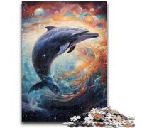 Jigsaws Puzzles 1000 Pieces for Adults Gifts Galaxy Dolphin 1000 Piece Puzzle,Stress Reliever Staycation Kill Time Parent-child Interaction (75x50cm)