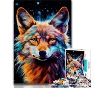 Jigsaws Puzzles 1000 Pieces for Adults Gifts Galaxy Fox Teenager Jigsaw,Staycation Kill Time with Fully Interlocking Randomly Shaped Pieces (size 75x50cm)