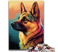 Jigsaws Puzzles 1000 Pieces for Adults Gifts German Shepherd Dogs Stress Reliever Staycation Kill Time Wishlist with Santa Claus 38x26cm