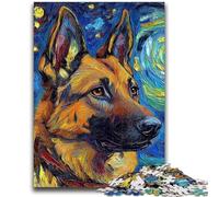 Jigsaws Puzzles 1000 Pieces for Adults Gifts German Shepherd Night Sky Educational Stress Relief Toy Gifts for Friends And Family 26x38cm