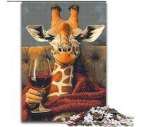 Jigsaws Puzzles 1000 Pieces for Adults Gifts Giraffe on The Sofa, Learning Educational Toys Family Games Unique Birthday And Gifts (Size 26x38cm)