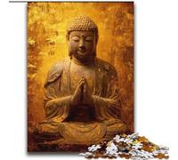 Jigsaws Puzzles 1000 Pieces for Adults Gifts Golden Buddha Statue,Stress Reliever Difficult Challenge Every Piece Is Unique - Challenging Family Fun Game 38x52cm