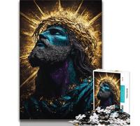 Jigsaws Puzzles 1000 Pieces for Adults Gifts Golden Fantasy Jesus,Family Game Stress Reliever Difficult Challenge Enhance Love between Couples 50x75cm