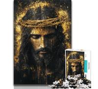 Jigsaws Puzzles 1000 Pieces for Adults Gifts Golden Jesus,Educational Games Home Decoration Educational Game for Birthday,Chrismas (38x26cm)