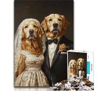 Jigsaws Puzzles 1000 Pieces for Adults Gifts Golden Retriever Couple Adult Jigsaw,Challenging Game Gifts for Is Ideal As A Gift for The Whole Family (size 38x26cm)