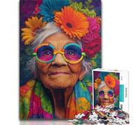 Jigsaws Puzzles 1000 Pieces for Adults Gifts Grandma And Flowers Adult Jigsaw,Challenging Game Gifts for Is Ideal As A Gift for The Whole Family (size 75x50cm)