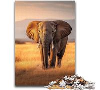 Jigsaws Puzzles 1000 Pieces for Adults Gifts Grassland Elephants Puzzles for Adults,Stress Reliever Difficult Challenge Secret Santa Gifts (50x75cm)